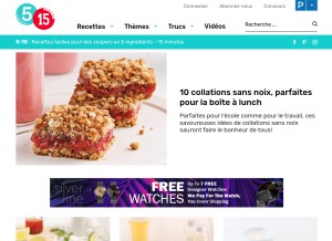 How 5ingredients15minutes.com looks like on a tablet such as an iPad.