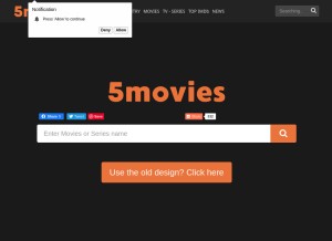 How 5movies.cloud looks like on a tablet such as an iPad.