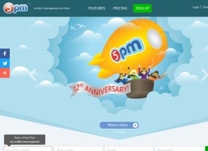 How 5pmweb.com looks like on a tablet such as an iPad.