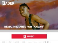 Desktop screenshot for thefader.com