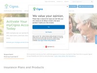 Desktop screenshot for cigna.com