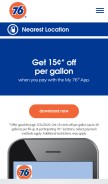 How 76.com looks like on a mobile device such as an iPhone.