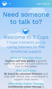 How 7cups.com looks like on a mobile device such as an iPhone.