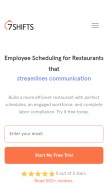 How 7shifts.com looks like on a mobile device such as an iPhone.