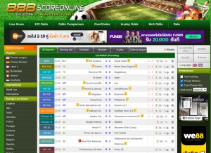 How 888scoreonline.com looks like on a tablet such as an iPad.