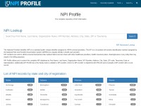 Desktop screenshot for npiprofile.com