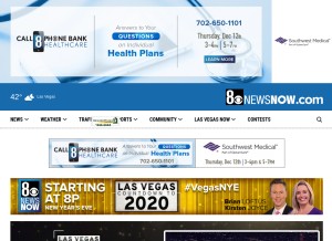 How 8newsnow.com looks like on a tablet such as an iPad.