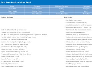 How 8novels.net looks like on a tablet such as an iPad.