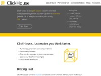 Desktop screenshot for clickhouse.yandex