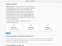 Desktop screenshot for degreesymbol.net