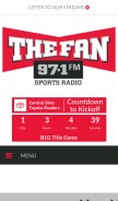 How 971thefan.com looks like on a mobile device such as an iPhone.