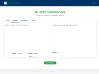 Desktop screenshot for textsummarizer.net