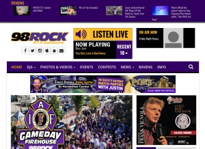 How 98online.com looks like on a tablet such as an iPad.
