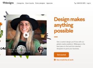 How 99designs.com looks like on a tablet such as an iPad.