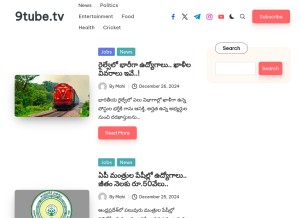 How 9tube.tv looks like on a tablet such as an iPad.