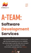 How a-team.global looks like on a mobile device such as an iPhone.