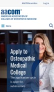 How aacom.org looks like on a mobile device such as an iPhone.