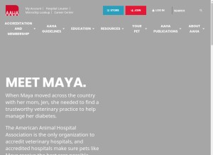 How aaha.org looks like on a tablet such as an iPad.