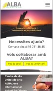 How aalba.org looks like on a mobile device such as an iPhone.