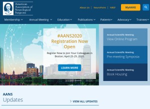 How aans.org looks like on a tablet such as an iPad.