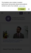 How aao.org looks like on a mobile device such as an iPhone.