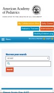 How aap.org looks like on a mobile device such as an iPhone.