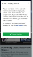 How aarc.org looks like on a mobile device such as an iPhone.
