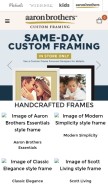 How aaronbrothers.com looks like on a mobile device such as an iPhone.