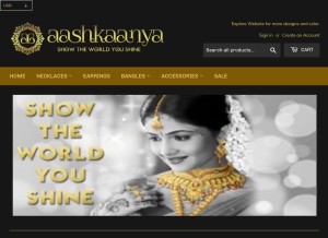 How aashkaanya.com looks like on a tablet such as an iPad.