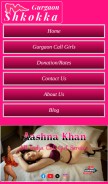 How aashnakhan.com looks like on a mobile device such as an iPhone.