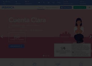 How abanca.com looks like on a tablet such as an iPad.