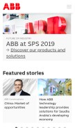How abb.com looks like on a mobile device such as an iPhone.