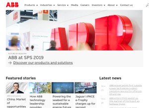 How abb.com looks like on a tablet such as an iPad.
