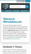 How abbreviations.com looks like on a mobile device such as an iPhone.