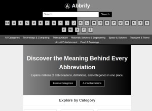 How abbrify.com looks like on a tablet such as an iPad.