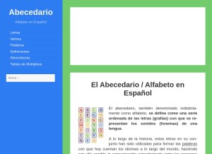 How abcdario.org looks like on a tablet such as an iPad.