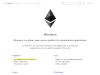 Desktop screenshot for ethereum.org