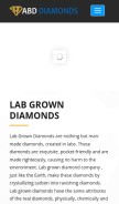 How abddiamonds.com looks like on a mobile device such as an iPhone.