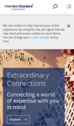 How aberdeenstandard.com looks like on a mobile device such as an iPhone.