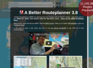 How abetterrouteplanner.com looks like on a tablet such as an iPad.