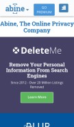 How abine.com looks like on a mobile device such as an iPhone.