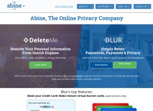 How abine.com looks like on a tablet such as an iPad.