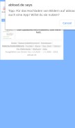 How abload.de looks like on a mobile device such as an iPhone.
