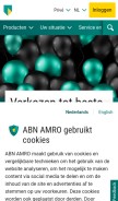 How abnamro.nl looks like on a mobile device such as an iPhone.