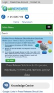 How abnewswire.com looks like on a mobile device such as an iPhone.