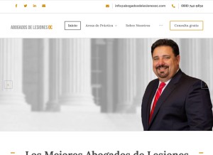 How abogadosdelesionesoc.com looks like on a tablet such as an iPad.