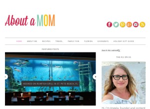 How aboutamom.com looks like on a tablet such as an iPad.