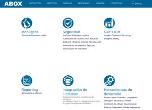 How abox.com looks like on a tablet such as an iPad.