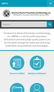 How abpn.com looks like on a mobile device such as an iPhone.