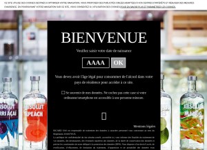 How absolut.com looks like on a tablet such as an iPad.